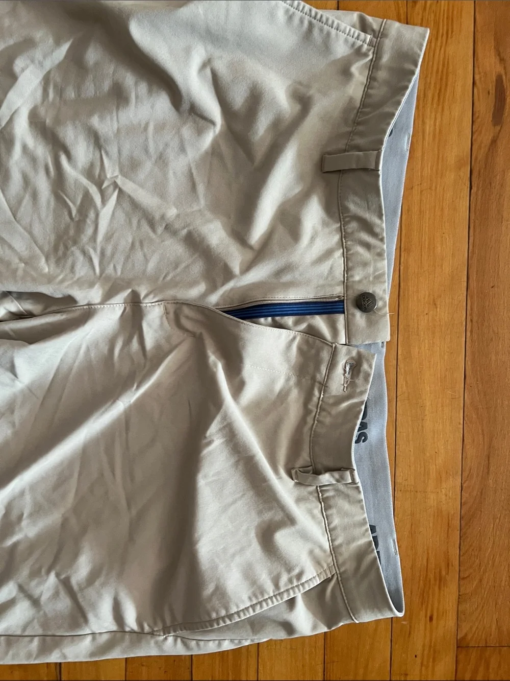 adidas Men’s Khaki Performance Chinos shorts with Branded Waistband 38 waist